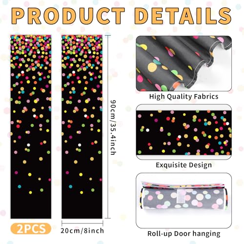 Colorful Polka Dot Classroom Door Window Covers - 2 Pack