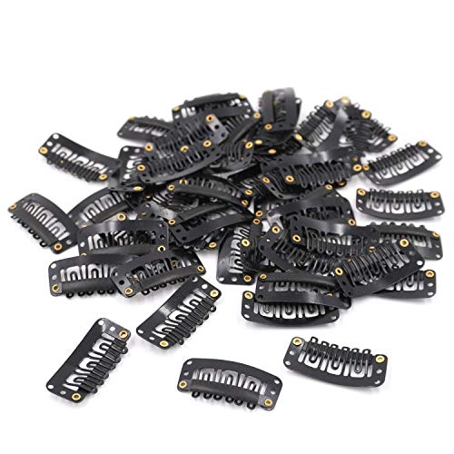 Honbay Black 50PCS U-Shape Hair Extension Clips 3.3cm for Sew-In Weaves