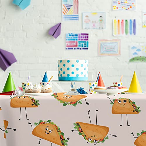 Mexican Taco Print Tablecloth - 53"x98" Rectangular Party Cover