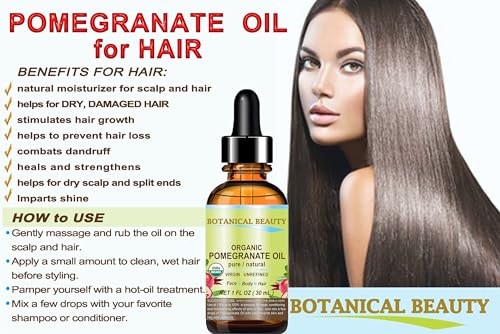 Botanical Beauty Organic Pomegranate Seed Oil - 100% Pure Cold-Pressed, 15ml