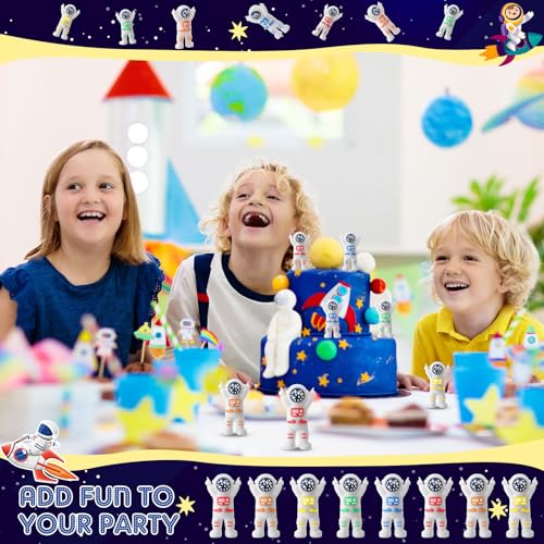 25 Mini Astronaut Figurines for Kids - Colorful Space Party Favors