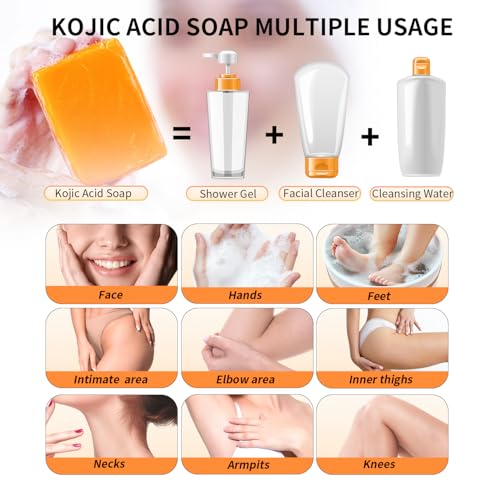 Kojic Acid Soap for Dark Spot Removal with Turmeric & Vitamin C - 2 Bars