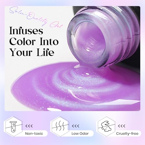 MIZHSE Pearl Gel Nail Polish Set - 6 Iridescent Mermaid Colors with Shell Thread Effect