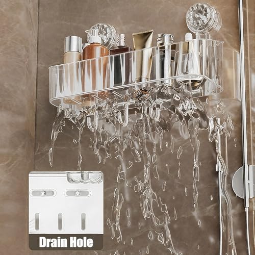 Acrylic Shower Caddy with Suction Cups - 2 Pcs No Drill Shelves