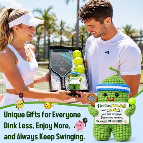 Funny Crochet Pickleball Gifts for Men & Women - Positive Vibes