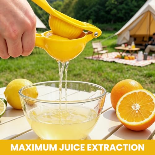 Manual Lemon Squeezer for Maximum Juice Extraction - Yellow