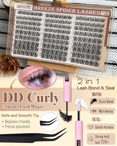 A-DD Curl Breeze Spider Lash Clusters Kit 162PCS by zenotti - Kim K Style Natural Eyelash Extensions