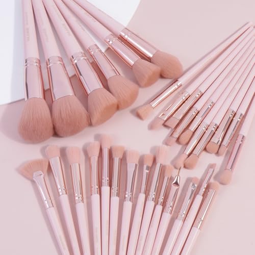 MAANGE 30-Piece Professional Makeup Brush Set with Case - Soft Synthetic Brushes for Flawless Application
