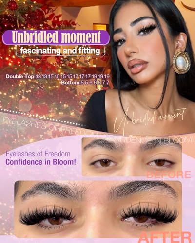 YDAGKH 60D+80D+100D Spiky Volume Lash Clusters Kit with Bottom Lashes & Clear Glue