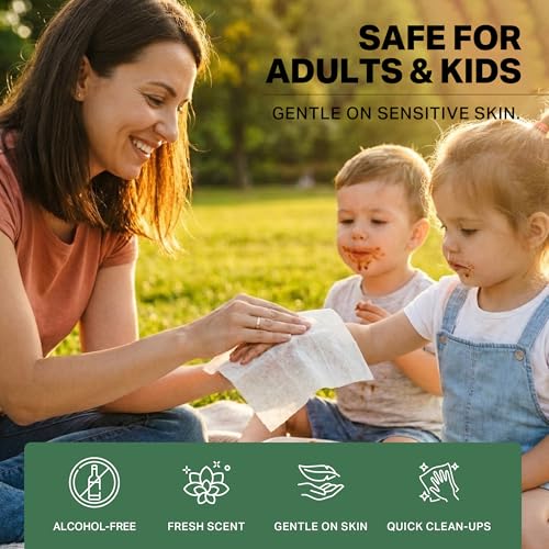 SaniOnes Individually Wrapped Hand Wipes - Alcohol-Free Travel Packets