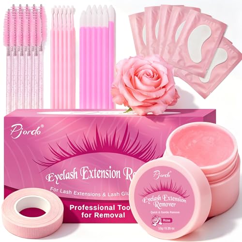 Pjordo Eyelash Extension Remover Cream Kit with Applicator Tools