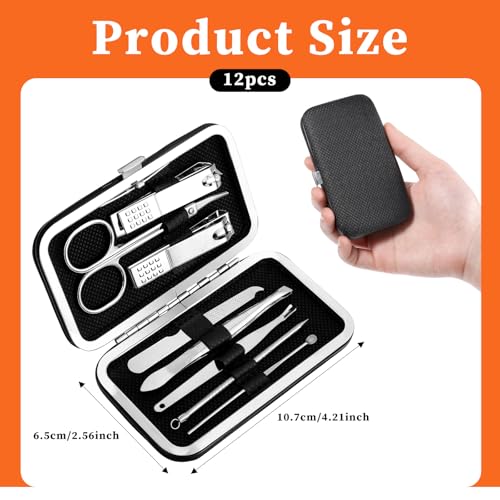 Professional Manicure & Pedicure Set with Travel Case - 8-in-1 Stainless Steel Grooming Kit for Men & Women