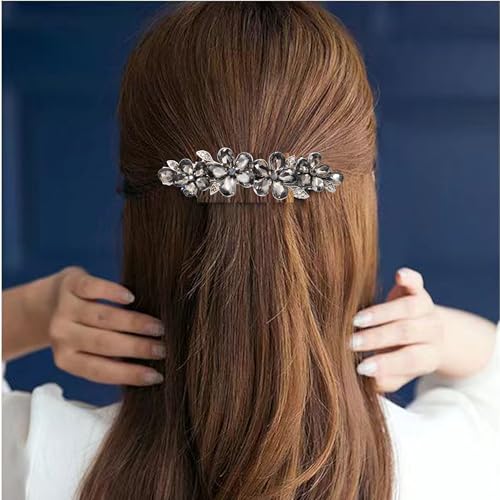 Jakeni Rhinestone Bridal Hair Clips Q1 - Sparkly Crystal Hair Barrettes for Wedding & Formal Wear