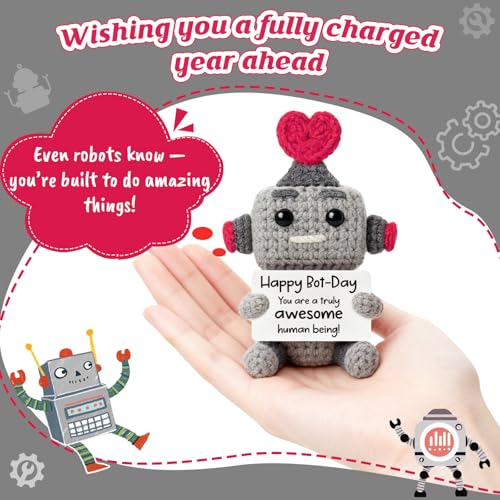Handmade Crochet Robot Birthday Gift - Cute Geek Decor