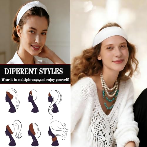 Yohenr Wide Elastic Headbands for Women - Non-Slip Workout Hair Bands