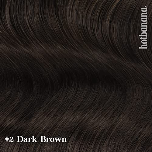 HOTBANANA Human Hair Clip in Hair Extensions, Dark Brown 120g Clip in Hair Extensions Real Human Hair Straight Remy Hair Clip in 18 Inch 7pcs