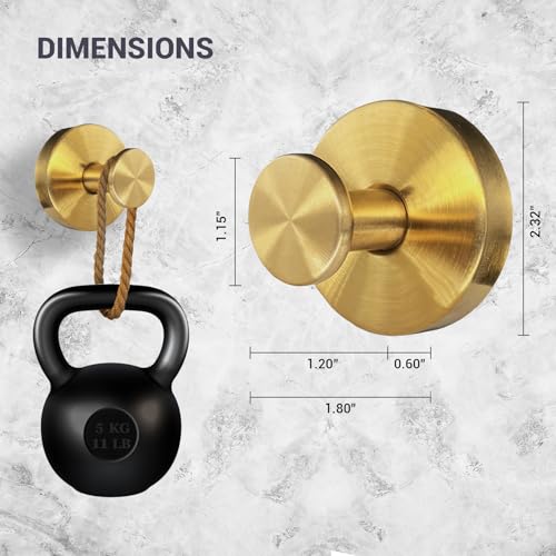Welsa Gold Suction Cup Hooks - 2 Pack, Heavy Duty, No Drill
