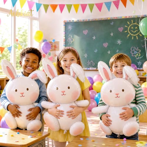 30" Extra Large Bunny Balloons - 5PCS Foil Decorations for Parties