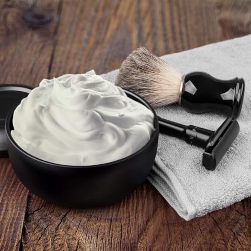 QSHAVE Stainless Steel Shaving Bowl with Lid - Matte Black 4 Inch