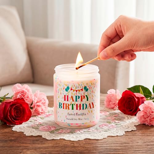 Joyin Vanilla Buttercream Scented Birthday Candle - 7oz Soy Candle Gift