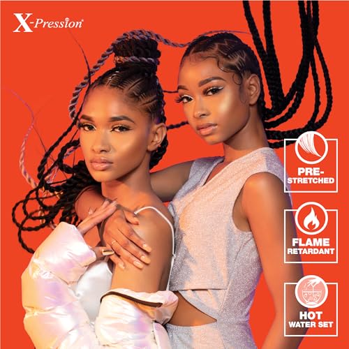 Sensationnel X-Pression Pre-Stretched Braiding Hair 50-inch - 1B Off-Black