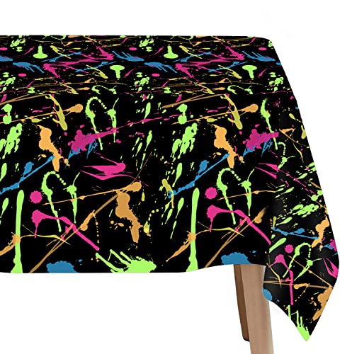 Neon Glow Tablecloths for Parties - 4 Pack, 54x108in
