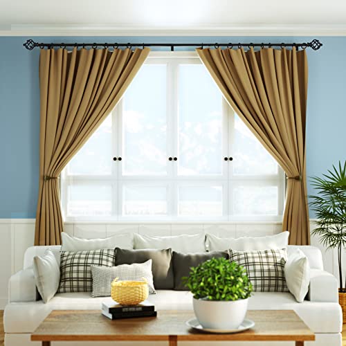 KAMANINA Black Decorative Curtain Rod Finials - 2 Pcs