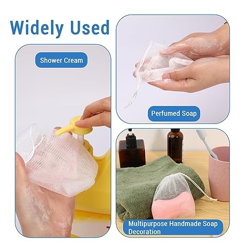 Mozeat Lens 20PCS Mesh Soap Saver Pouches with Drawstring