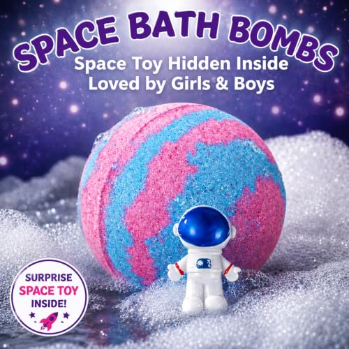EvolutionUSA Space Bath Bomb for Kids with Surprise Toy Inside
