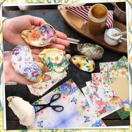 80-Pack Floral Napkins - Assorted Decorative Decoupage Designs for Parties