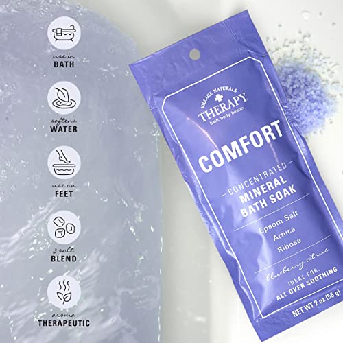 Village Naturals Therapy Comfort Concentrated Mineral Bath Soak Blueberry Citrus 2 oz (Pack of 12)