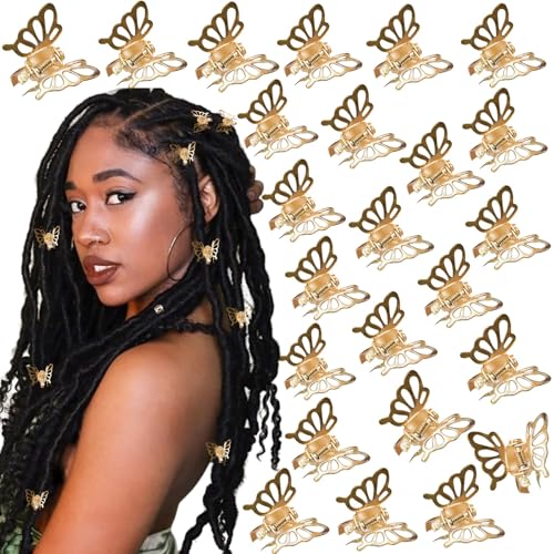 30 Pcs Mini Gold Butterfly Hair Clips - Strong Hold Claw Clips