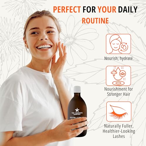 GoodBye Company USDA Organic Cold-Pressed Castor Oil, 16.9 oz Amber Glass Bottle, Hexane-Free, Extra Virgin, Food Grade, for Hair, Skin, Lashes, Brows & Digestive