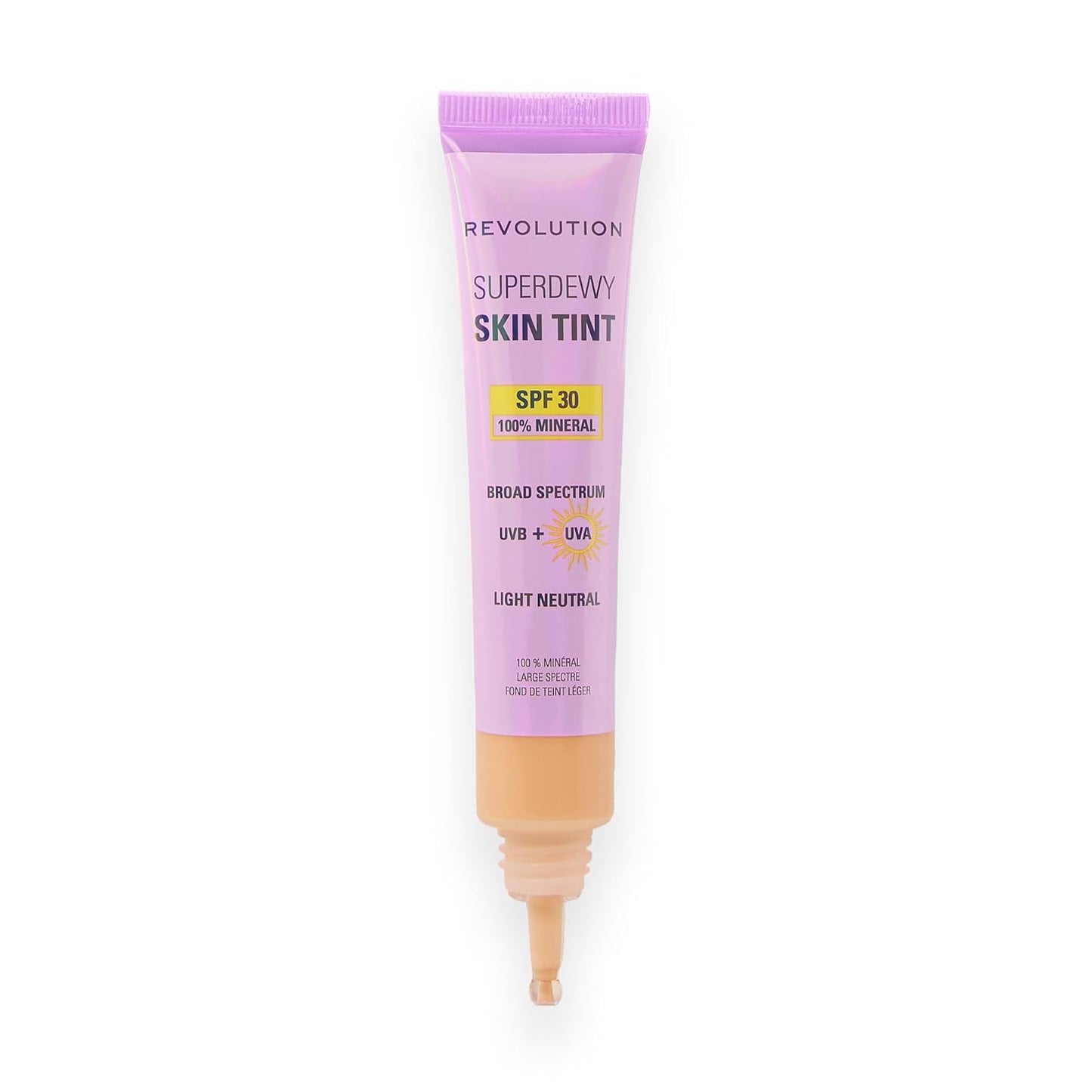 Revolution Superdewy Skin Tint - Tinted Mineral Foundation with SPF 30 | Buildable Coverage, Vegan, Dark Neutral Cool
