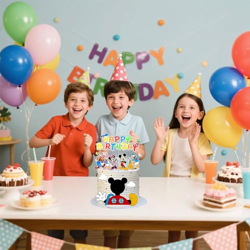 10-Piece Cartoon Birthday Cake Decoration Set with Topper