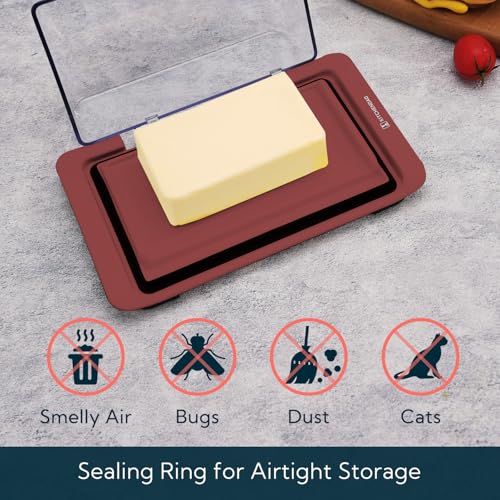 KITCHENDAO Airtight Flip-Top Butter Dish for 2 Sticks