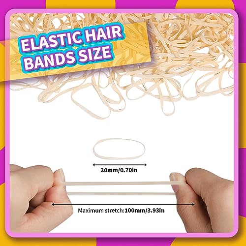 Teenitor 300pcs Beige Hair Ties - Strong, Soft & Stretchy Elastics