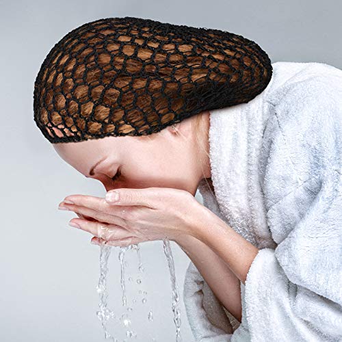 Giugu 3 Pcs Mesh Crochet Hair Nets for Women, Wine Red & Brown