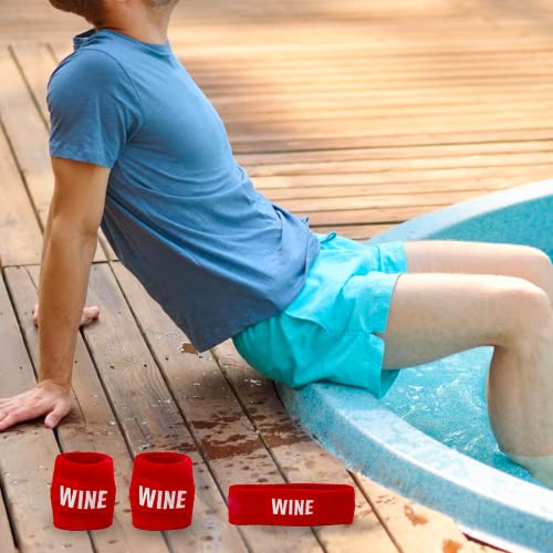 Funny Guy Mugs Wine Party Sweatband Set - 3-Piece Unisex Headband & Wristbands