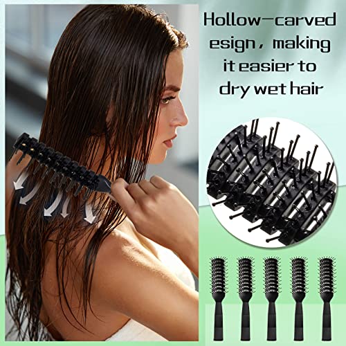 Honeydak Black 24Pcs Vent Hair Brushes with Ball Tips for Wet/Dry Hair - Bulk Pack, Portable 7.9in