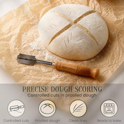 Bread Lame Sourdough Scoring Tool Set with Beech Wood Handle