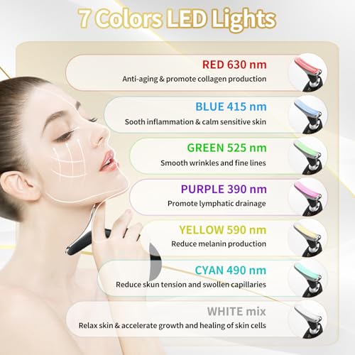 Lyndops 7 Color Portable Face Massager - LED Thermal Vibration Tool