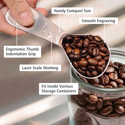 304 Stainless Steel Coffee Scoop Set - 2 Tablespoons, Ergonomic Design