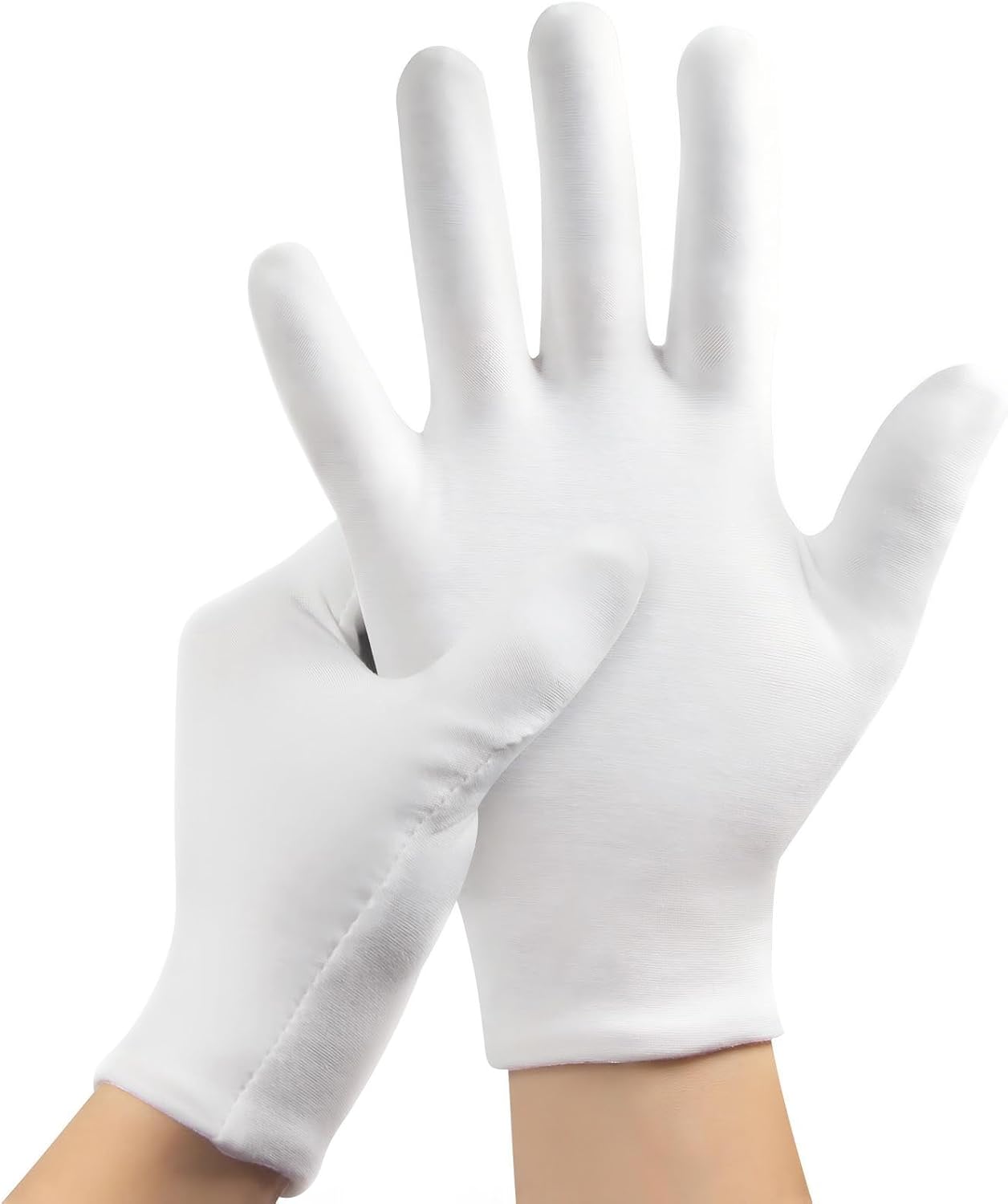 Cotton Moisturizing Gloves for Dry Hands | Soft Eczema Treatment | Stretchable White for Men & Women