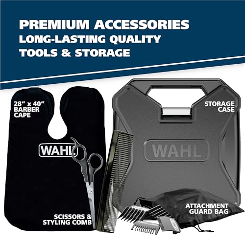 Wahl USA Elite Pro High-Performance Corded Home Haircut & Grooming Kit for Men ? Electric Hair Clipper ? Model 3029684