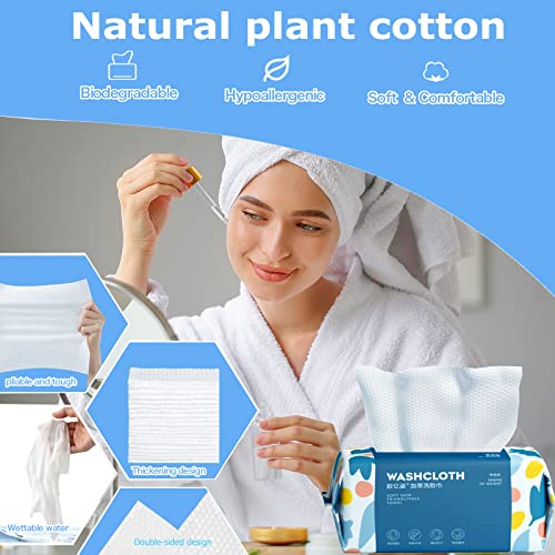 BanYakong 100 Count Disposable Face Towel Pack of 1 – Thick, Ultra Soft Cotton Tissue Wipes