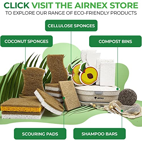 Biodegradable Kitchen Sponges - Natural Cellulose & Coconut, Pack of 6