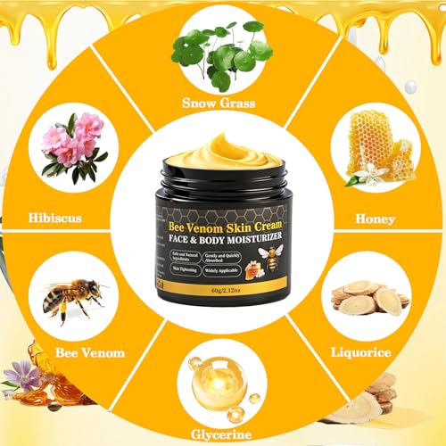 Bee Venom Wrinkle & Firming Cream for Face & Body - 2 Pack, 120g Anti-Aging Skin Care
