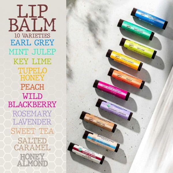 Savannah Bee Company Mint Lip Balm with Hanger - Natural Beeswax (2 Pack)