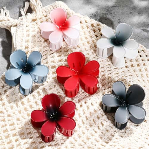 USDNICE 6 Pack Dark Color Large Hair Claw Clips for Women, Strong Hold Non-Slip Hair Accessories for Thick & Thin Hair